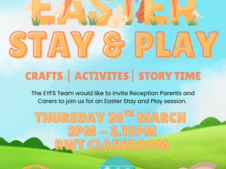 EYFS Stay and Play for current parents/carers - March 2026 - 2:00pm